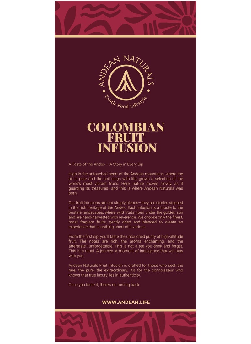 - Raw Natural Organic Tea - Colombian Fruit Infusion - Red Fruits (Guava, Strawberry, Apple, Hibiscus, Blackberry)