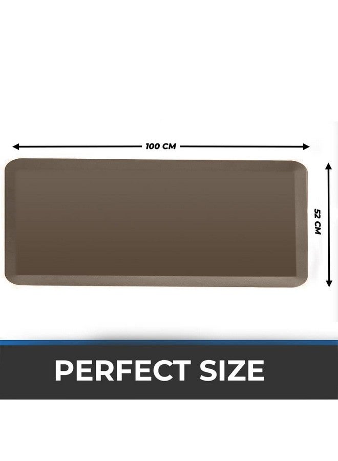LifeKrafts New Anti Fatigue Floor Mat Thick Perfect Kitchen Mat, Standing Desk Mat. Comfort at Home, Office, Garage 52x100x1.8 cms (Dark Brown) - Image 2