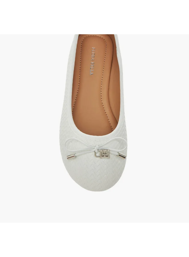Flora Bella By Shoexpress Girls Bow Detail Slip-On Ballerina Shoes