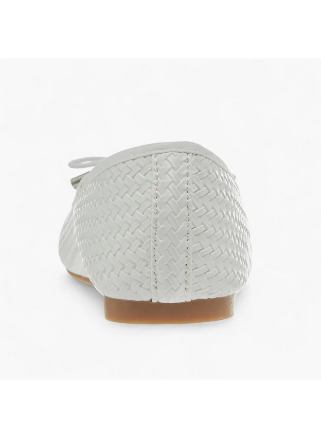 Flora Bella By Shoexpress Girls Bow Detail Slip-On Ballerina Shoes