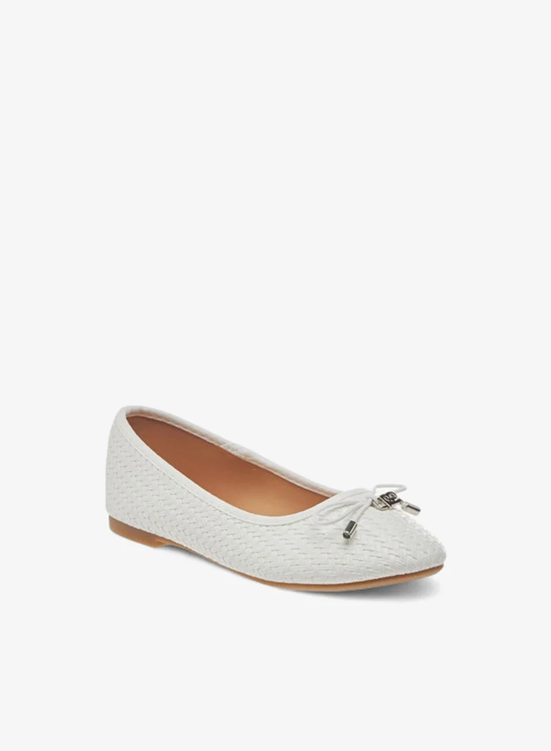 Flora Bella By Shoexpress Girls Bow Detail Slip-On Ballerina Shoes