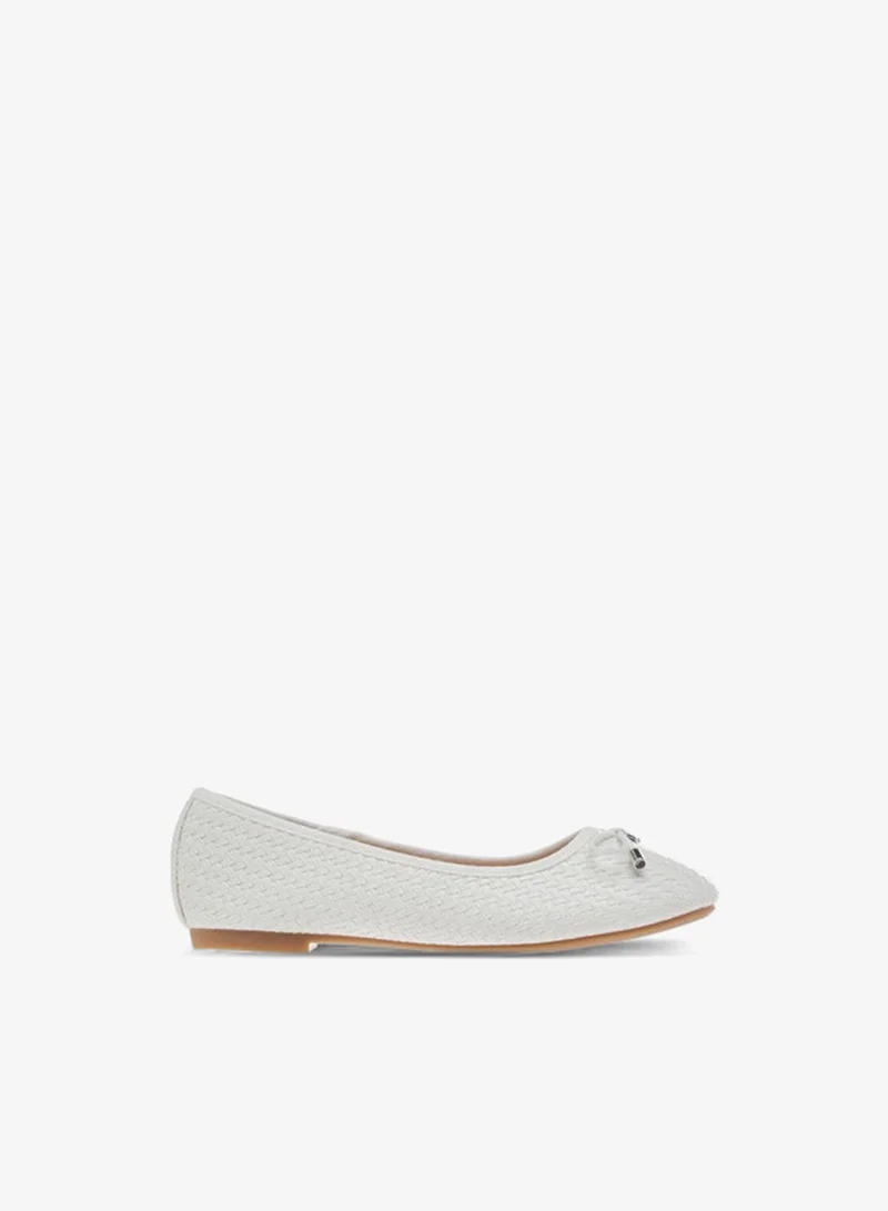 Flora Bella By Shoexpress Girls Bow Detail Slip-On Ballerina Shoes