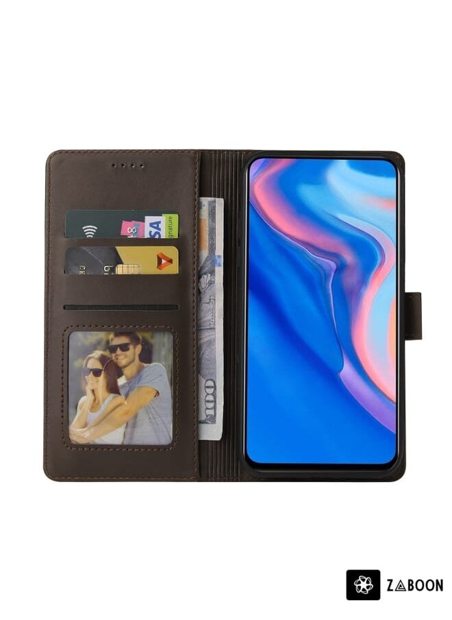Green Tiger - For Huawei P Smart Z GQUTROBE Skin Feel Magnetic Leather Phone Case(Brown) - Image 1