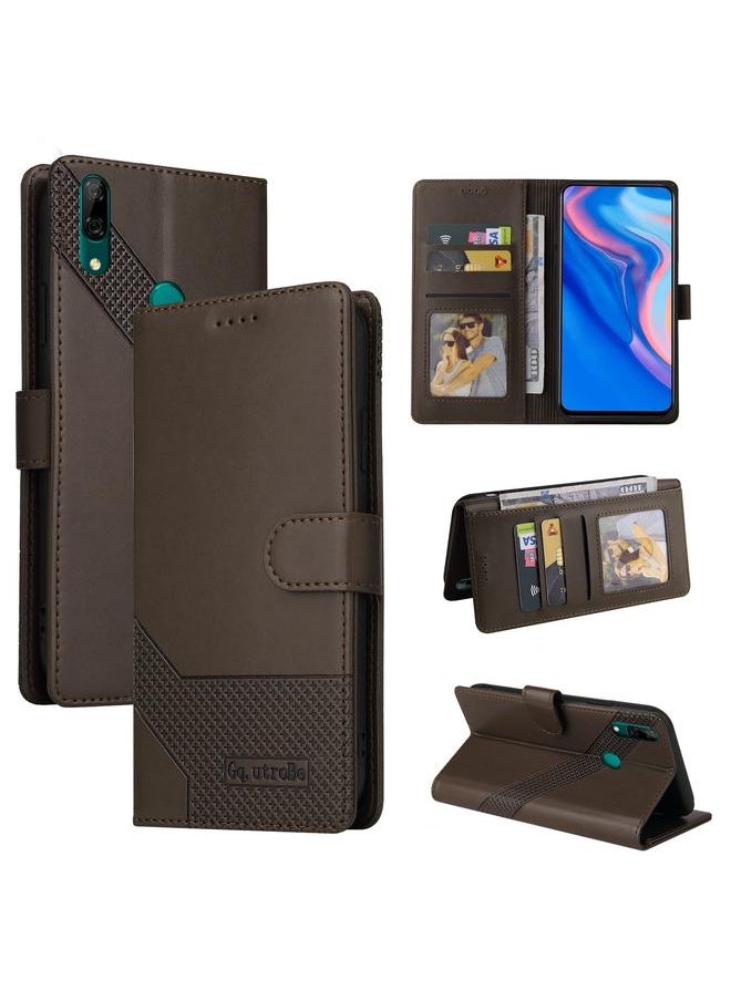 Green Tiger - For Huawei P Smart Z GQUTROBE Skin Feel Magnetic Leather Phone Case(Brown) - Image 1