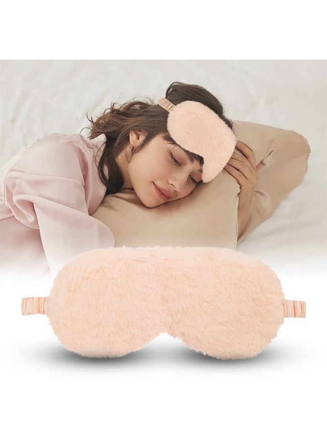 Jenna ™ 100% Natural Silk And Fur Reversible Sleep Mask Cover For Insomnia, Puffy Eyes And Dark Circles (Apricot)  - Image 1