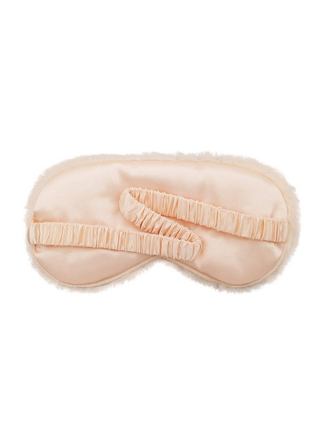 Jenna ™ 100% Natural Silk And Fur Reversible Sleep Mask Cover For Insomnia, Puffy Eyes And Dark Circles (Apricot)  - Image 3