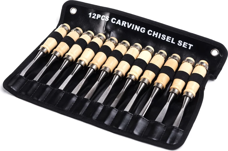 Gvn Art 12 Piece Wood Carving Set with Bag