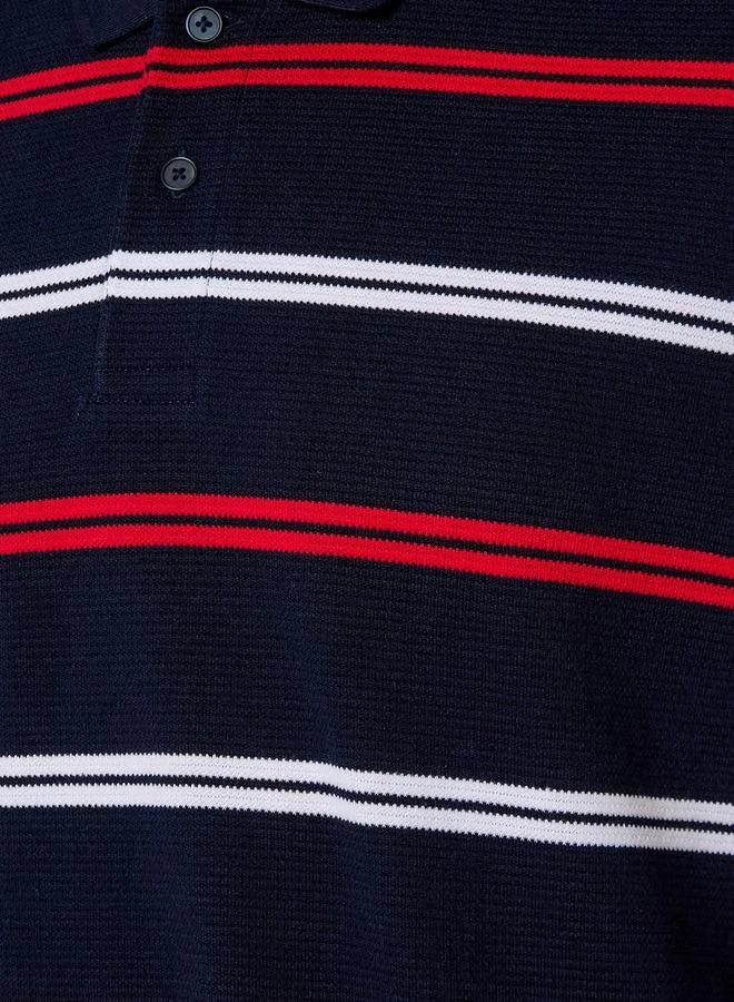 Splash FAV Men Short Sleeves Striped Polo T-shirt