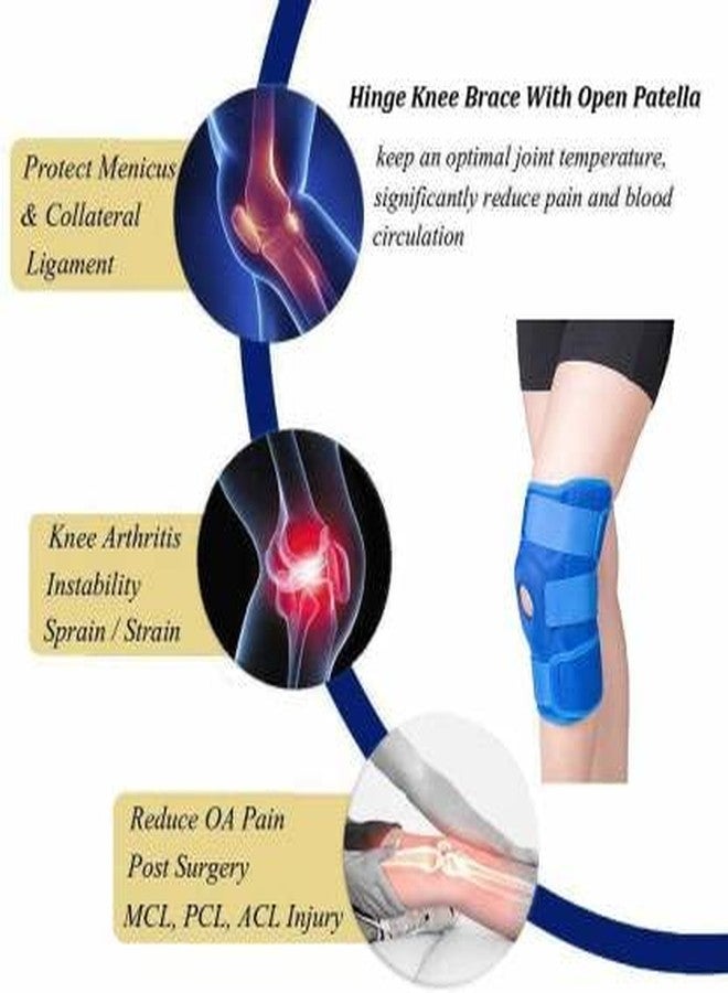 MEDTRIX Functional Hinge Knee Support Joint Protection Gym Wrap Open Patella Hinge Support Blue (XXXL (52.5 CM TO 57.5 CM)) - Image 2
