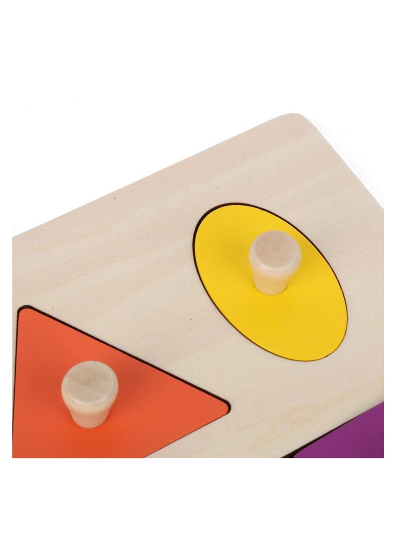 Generic - Wooden Montessori Educational Building Block Puzzle for Toddlers - Geometric Shape Color Matching, Sorting, Stacking, and Plugging Toys for Kids Aged 1-3 Years, Perfect for Boys and Girls. - Image 1