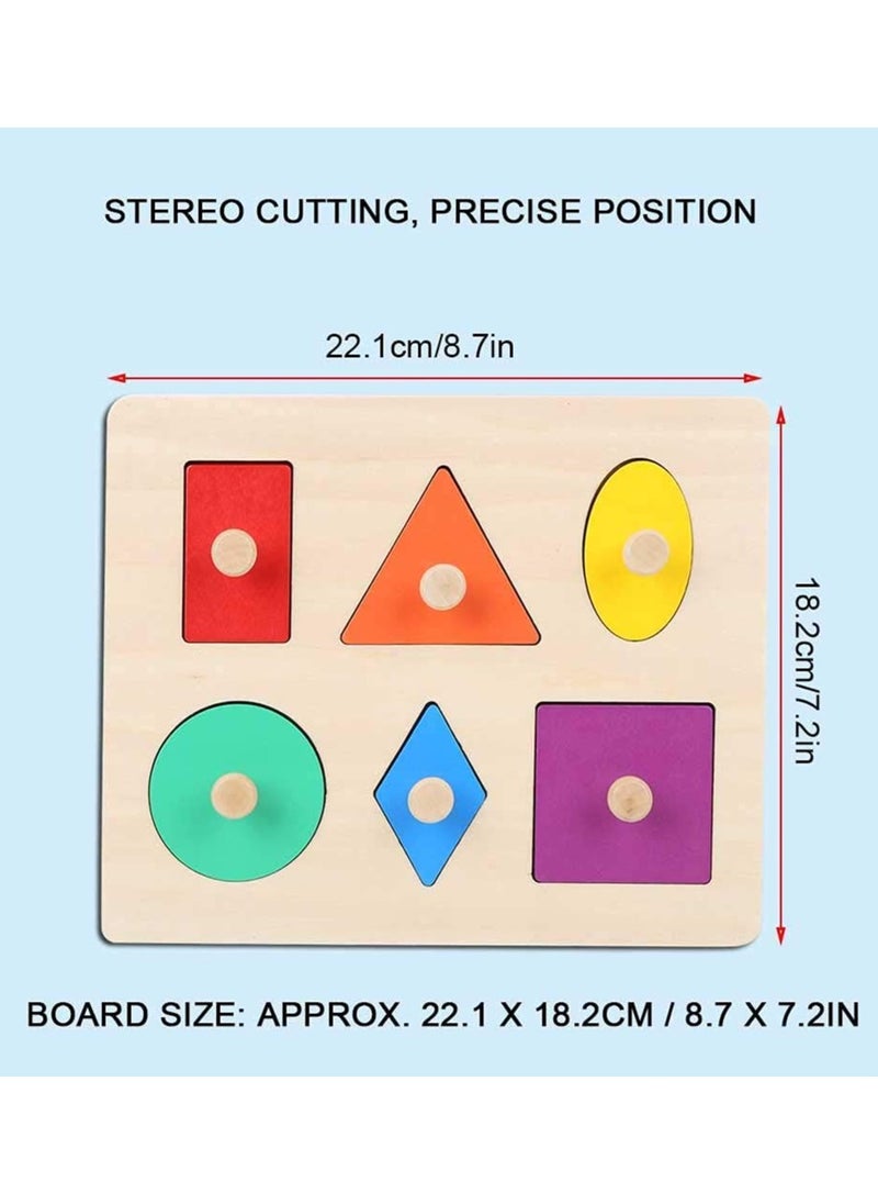 Generic - Wooden Montessori Educational Building Block Puzzle for Toddlers - Geometric Shape Color Matching, Sorting, Stacking, and Plugging Toys for Kids Aged 1-3 Years, Perfect for Boys and Girls. - Image 1