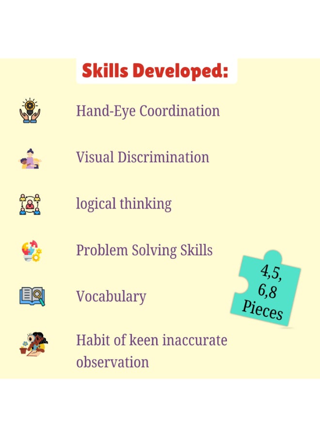 Creative's Creative’s Smart First Puzzles – Flightless Birds | 4 Shaped Animal Puzzles of Ostrich, Emu, Cassowary & Penguin | Early Learning Jigsaw for Kids | 4, 5, 6 & 8 Pieces | Educational Toy Ages 3 & Up - Image 4
