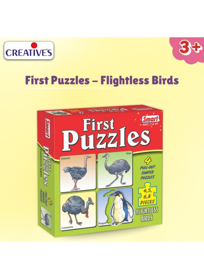 Creative's Creative’s Smart First Puzzles – Flightless Birds | 4 Shaped Animal Puzzles of Ostrich, Emu, Cassowary & Penguin | Early Learning Jigsaw for Kids | 4, 5, 6 & 8 Pieces | Educational Toy Ages 3 & Up - Image 3