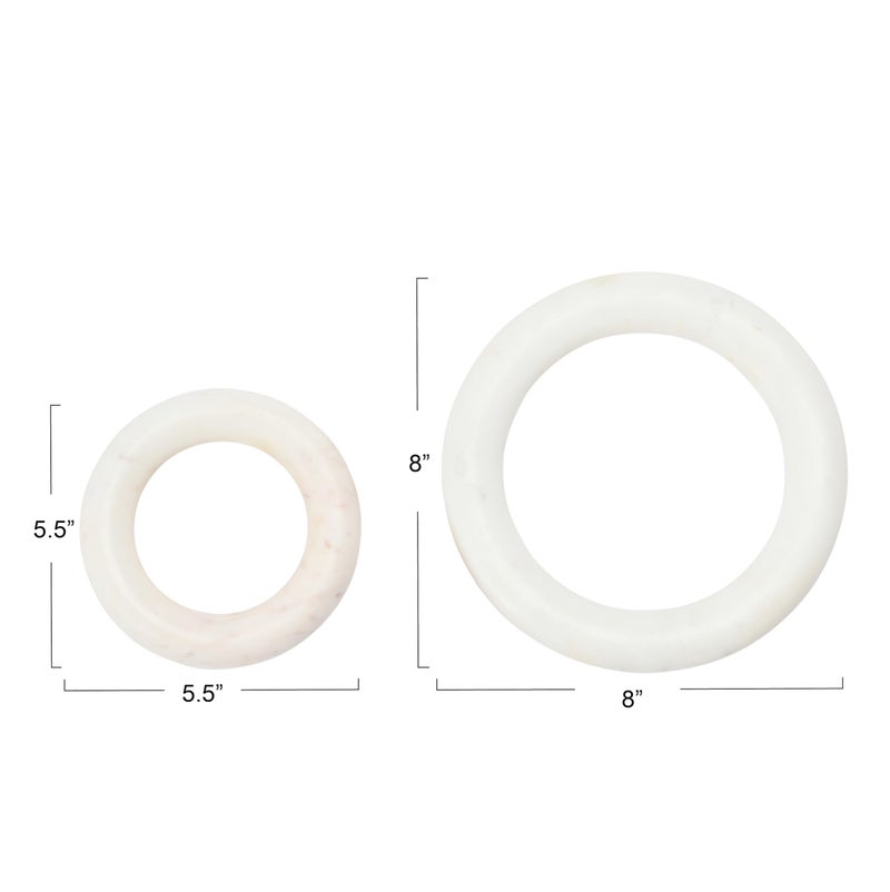 Creative Co-Op Marble Trivets for Dining Table, Set of 2 - Image 2