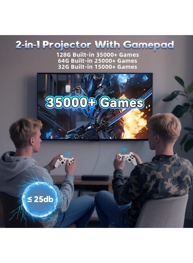 MUNTAQI P30 Max Smart Game Projector – 1280x720P HD Portable Projector with Built-in Games, WiFi Bluetooth, Mini Home Theater Projector for Movies, Gaming, and Entertainment - Image 3