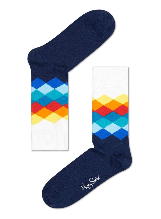 Happy Socks 3-Pack Classic Multi-Color Gift Set, colorful and fun, Socks for Men and Women, Navy-White-Blue-Turquoise-Orange (9-11) - Image 3