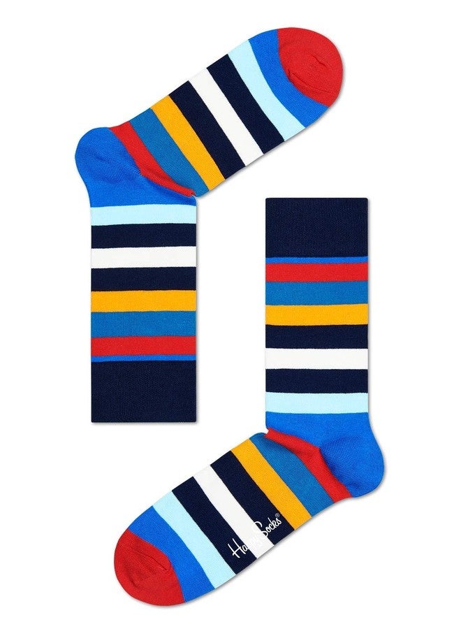 Happy Socks 3-Pack Classic Multi-Color Gift Set, colorful and fun, Socks for Men and Women, Navy-White-Blue-Turquoise-Orange (9-11) - Image 4