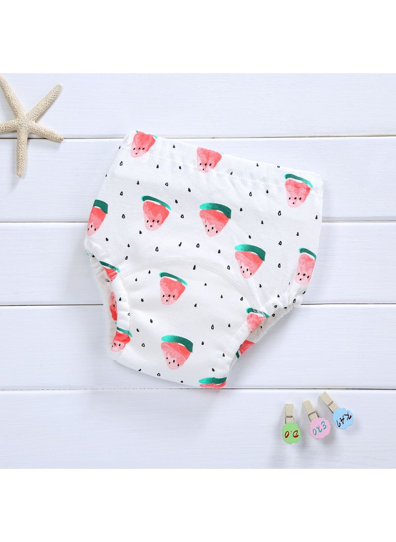 Korean 4-Layer Muslin Diaper Waterproof Reusable Cotton Training Pants for Newborn Strawberry 