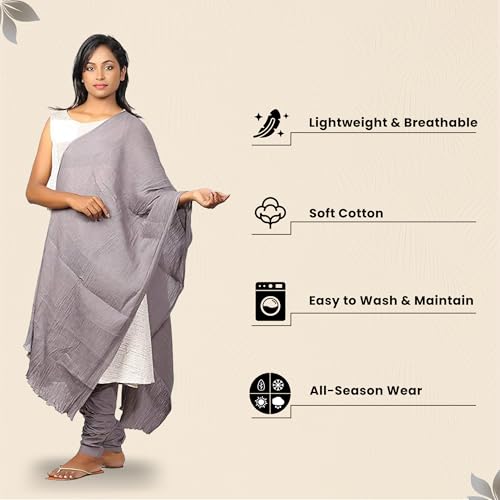 Happy Bunny Pure Cotton Dupatta for Women (2.5m) Soft, Lightweight, and Breathable Skin Chunni, Versatile Solid Color Stole for Everyday Styling and Festive Outfits - Image 2