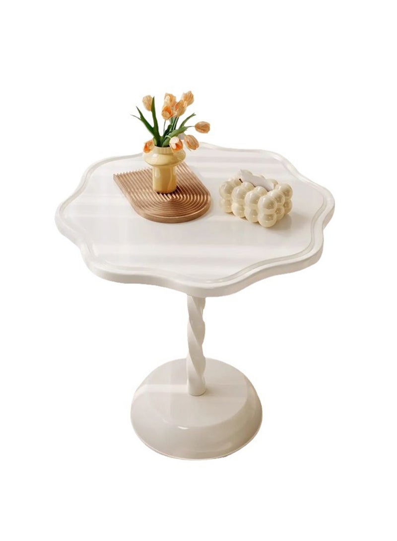 Sharpdo Ins Style Side Table Movable Small Round Table Petal Shape Side Table 40*40*55cm - Image 1