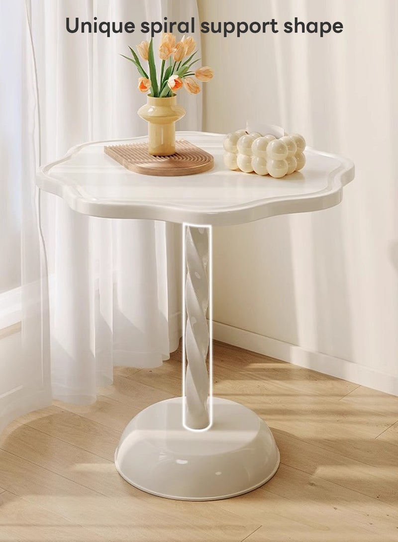Sharpdo Ins Style Side Table Movable Small Round Table Petal Shape Side Table 40*40*55cm - Image 2