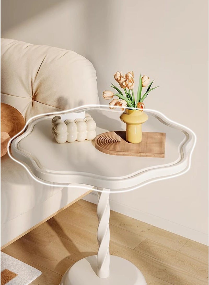 Sharpdo Ins Style Side Table Movable Small Round Table Petal Shape Side Table 40*40*55cm - Image 5