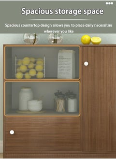 AGD Coffee Cabinet, Large capacity Coffee Table, Modern Minimalist Style Home Coffee Corner, Suitable for Living Room or Office, Storage Cabinet Black Oak  - Image 3