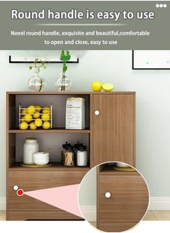 AGD Coffee Cabinet, Large capacity Coffee Table, Modern Minimalist Style Home Coffee Corner, Suitable for Living Room or Office, Storage Cabinet Black Oak  - Image 4