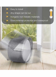 Excefore Window Screen Repair Kit, 2 Pcs Strong Adhesive & Waterproof Fiberglass Covering Mesh Tape  - Image 2