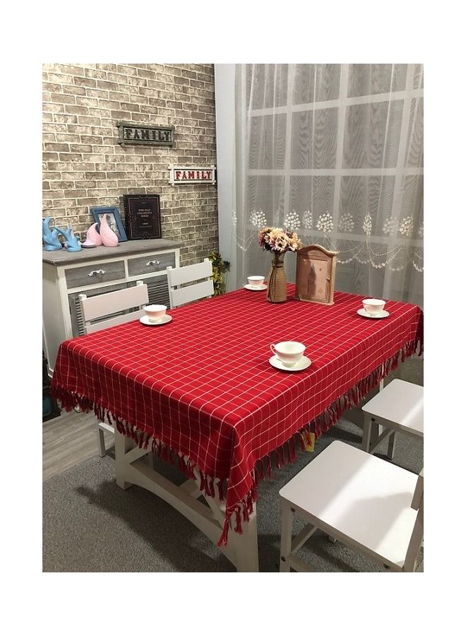 Handsomegift Cotton Table Cloth Red 140x140cm - Image 1