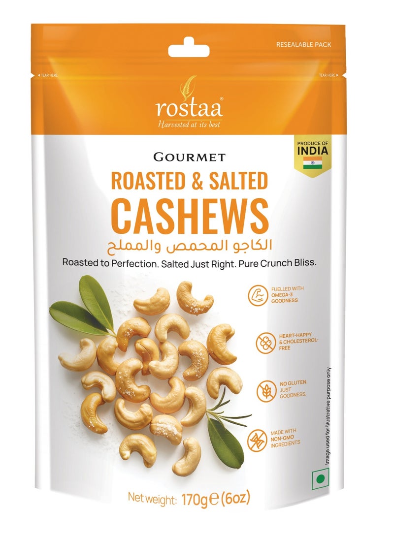 Rostaa Roasted & Salted Cashews 170g – Premium Crunchy Nut Snack - Image 1