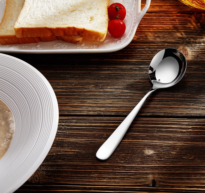 KEAWELL Premium 4-Piece 7" Louise Soup Spoons, 18/10 Stainless Steel, Dishwasher Safe - Image 5