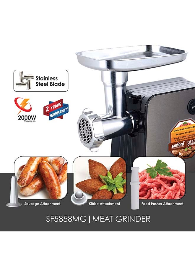 Sanford Meat Grinder Mincer 2000W 2000 W SF5858MG B Black/Silver - Image 1