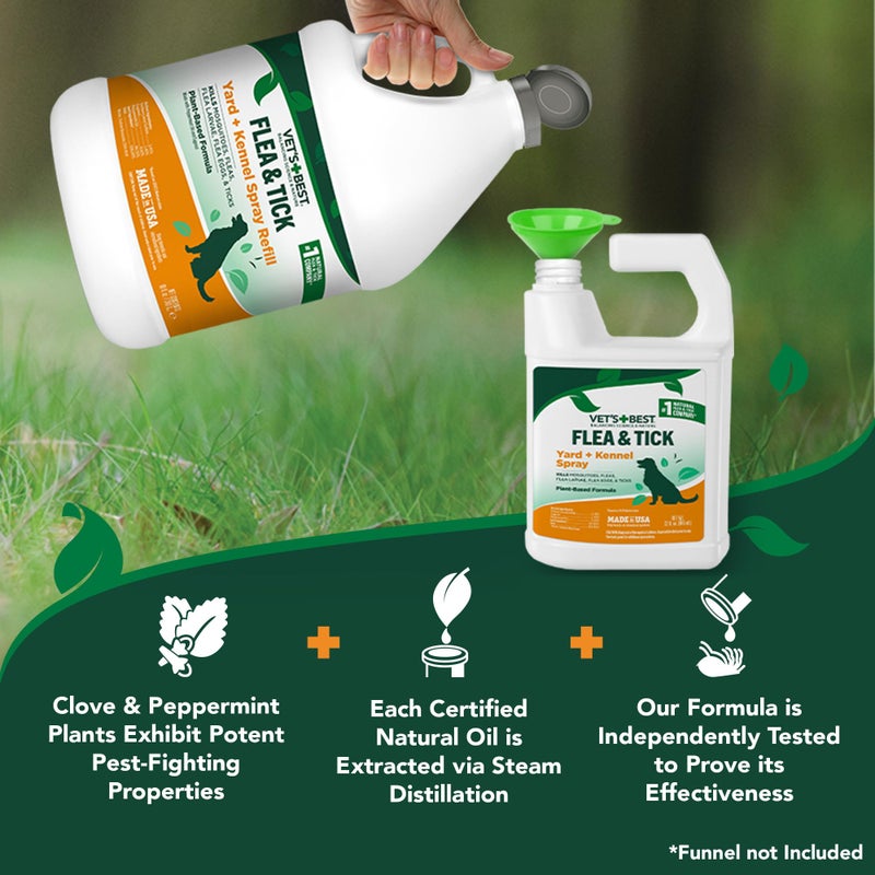 Vet's Best Vetâ€™s Best Flea and Tick Yard and Kennel Spray â€“ Natural Yard Treatment for Fleas, Ticks and Mosquitoes â€“ Plant and Pet Safe Outdoor Spray with Certified Natural Oils â€“ Made in USA â€“ 96 oz Refill - Image 3