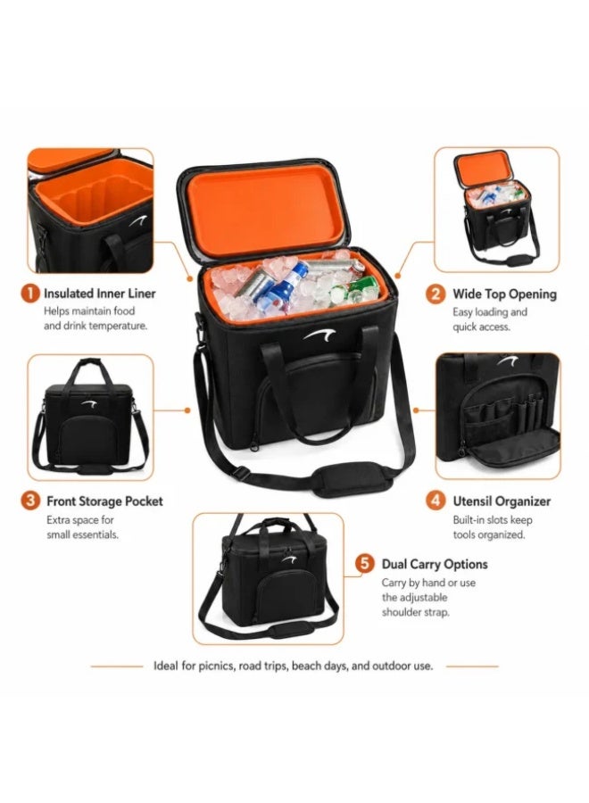 Mintra Hard Cooler Tank Bag 23L Heavy Duty Insulated Cooler Bag, Large Portable Ice Box with Shoulder Strap, Leak-Resistant Thermal Food & Beverage Cooler for Picnic, Camping, Beach & Travel - Image 3