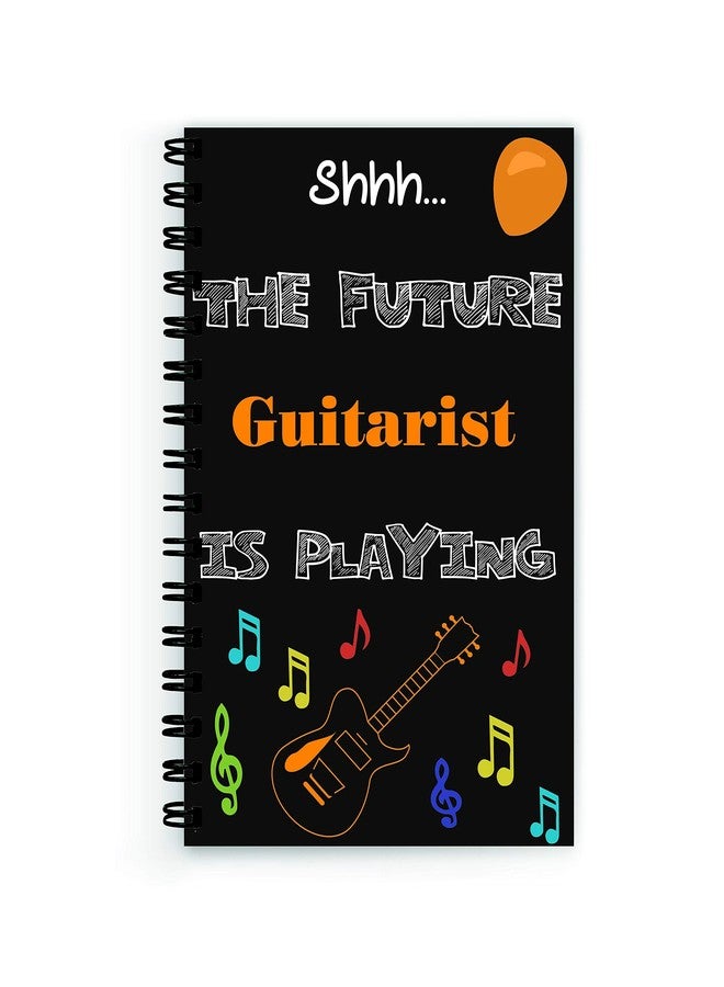 VPRINT QUALITY Guitarist Wire Bound Spiral Printed unruled Guitar Staff Notebook Pages :160 (Size :A5) a - Image 1
