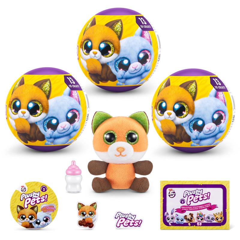 5 Surprise Plushy Pets Series 2 (3 Pack) by ZURU, Collectible Mystery Capsule, Plushy, Pet Adoption, Toy for Girls, Kids, Teens - Image 1