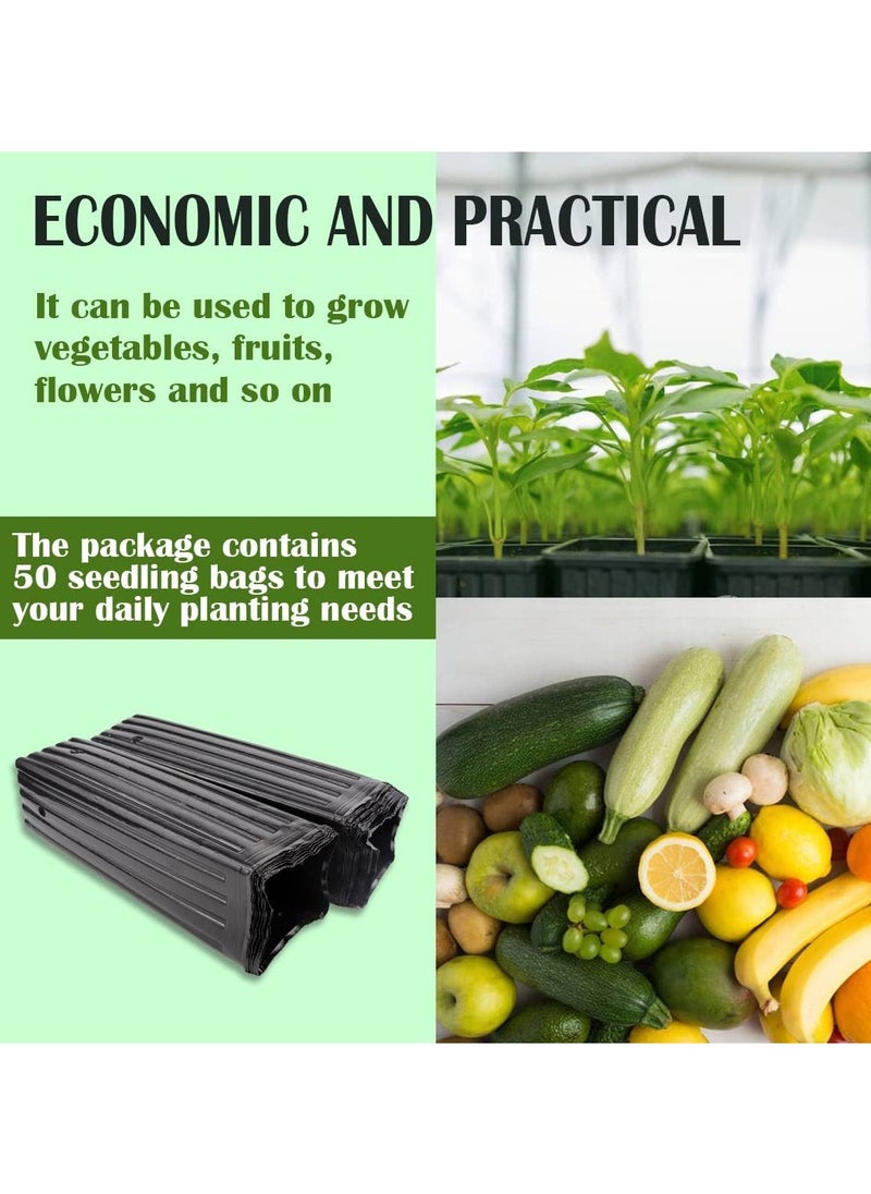 SYOSI Plastic Plant Nursery Pots 50pcs Tall Seedling Flower Plant Container Starting Pots Succulent Planter Flower Pots Plants Bonsai Holder with Drainage Holes Flower Container  - Image 4