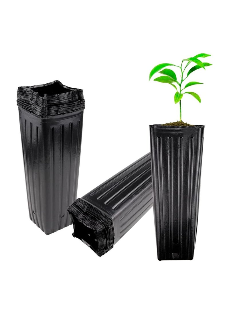 SYOSI Plastic Plant Nursery Pots 50pcs Tall Seedling Flower Plant Container Starting Pots Succulent Planter Flower Pots Plants Bonsai Holder with Drainage Holes Flower Container  - Image 1