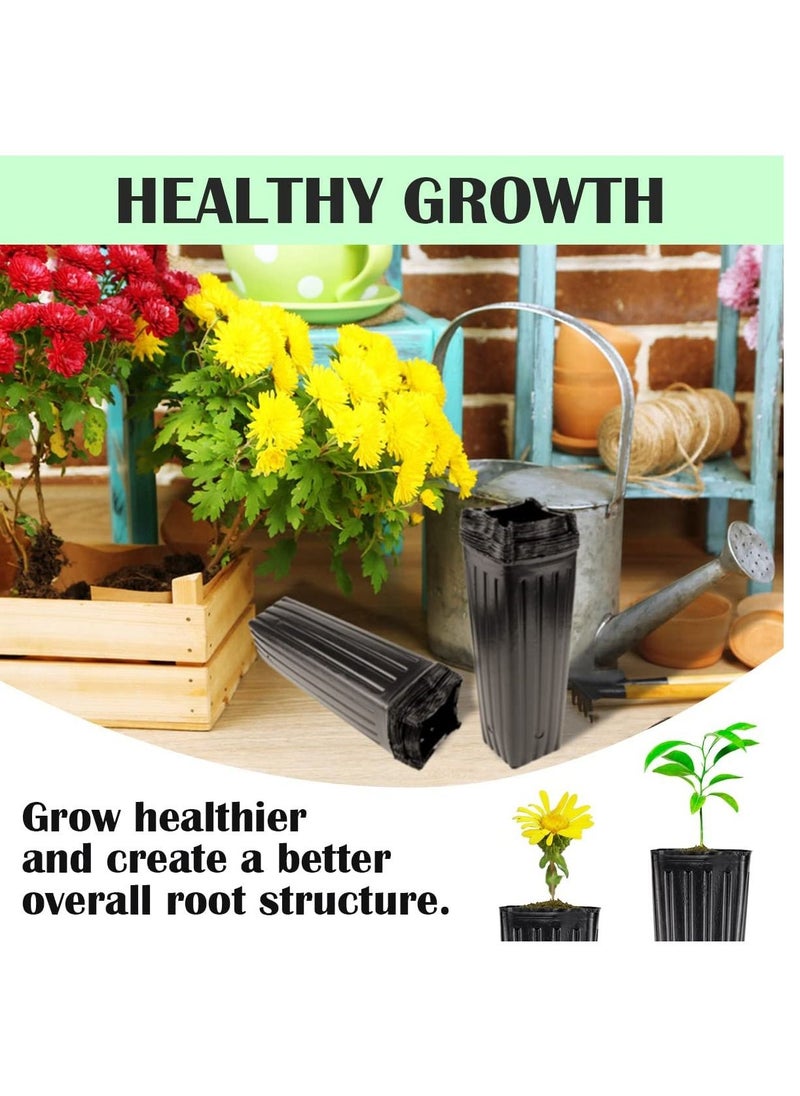 SYOSI Plastic Plant Nursery Pots 50pcs Tall Seedling Flower Plant Container Starting Pots Succulent Planter Flower Pots Plants Bonsai Holder with Drainage Holes Flower Container  - Image 5