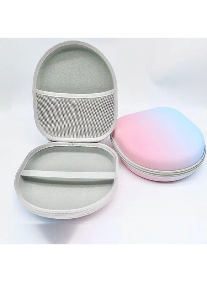 1pc Gradient Blue Pink EVA Headphone Case Shockproof Protective Cover with Durable Zipper - Image 1