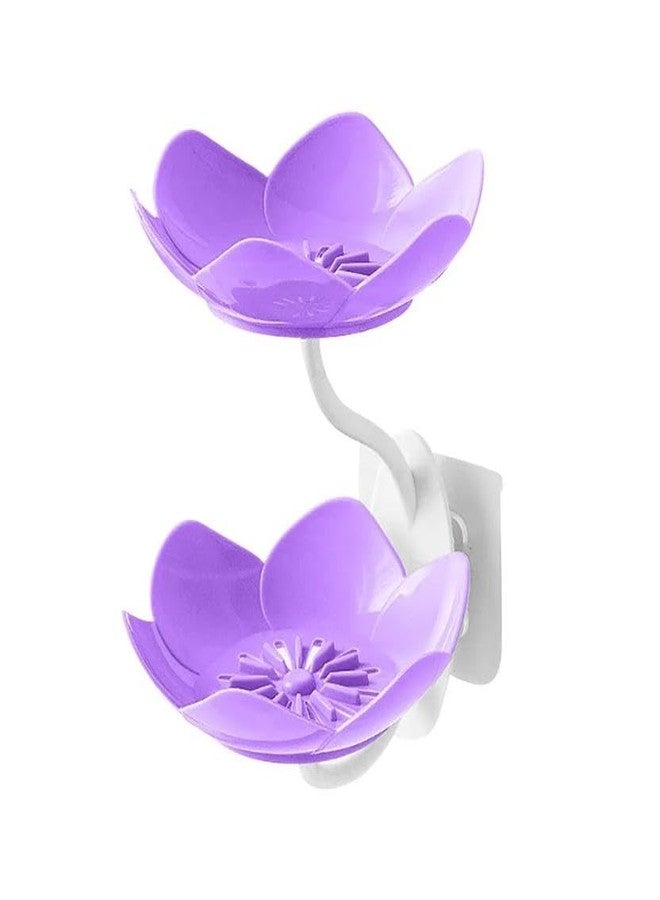 Padchaaya Wall- Mounted Drain Soap Box Double Layer Lotus Flower Shaped Soap Tray Removable Soap Dish Non- Slip Storage Self- Adhesive Bathroom Accessories (Multi-1 pc) - Image 1