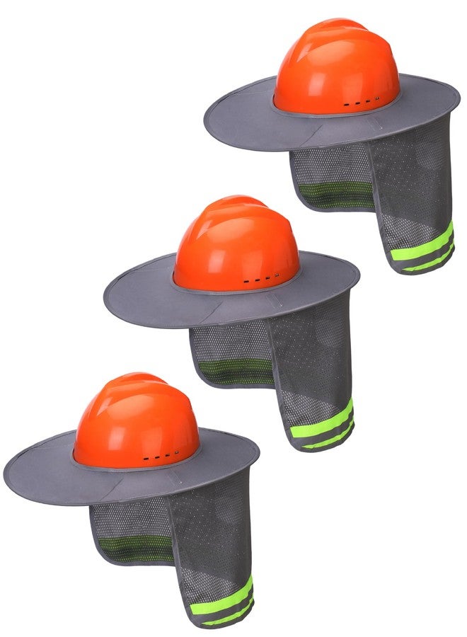 UNCO- Hard Hat Sun Shield, Full & Standard Brim Mesh Sunshade High Visibility Reflective, - Image 1