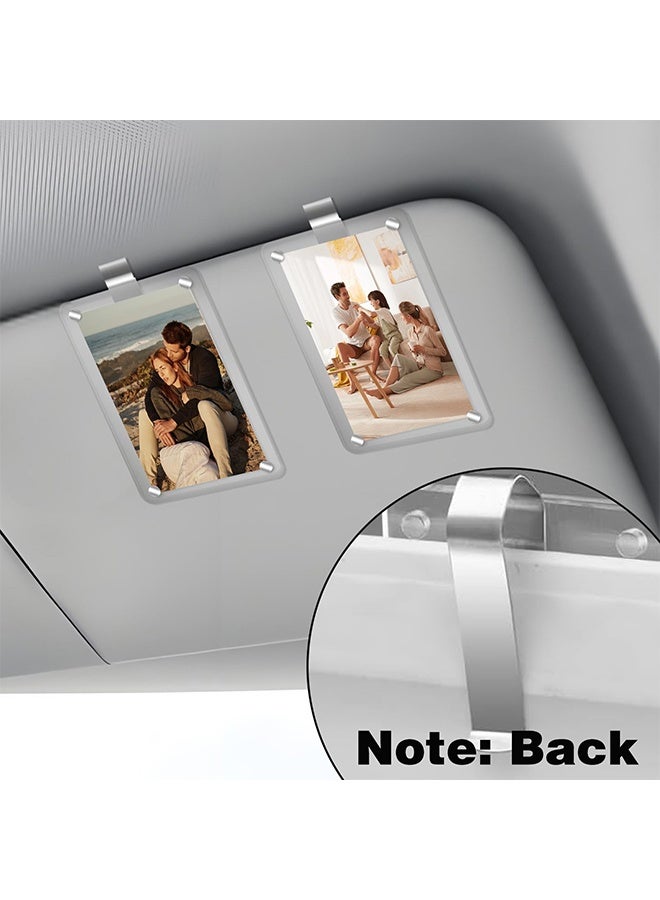 2 Pack Clear Acrylic Car Sun Visor Photo Frame, Magnetic Closure Personalized Picture Holder Clip, Universal Auto Interior Decor Accessories for Family Photos - Image 4