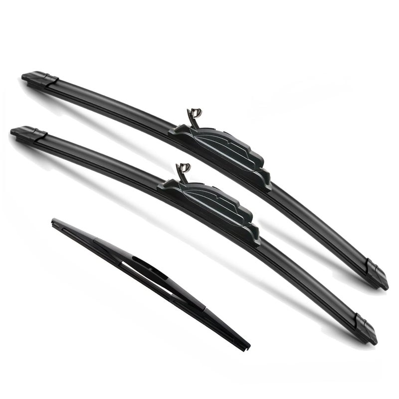 استبدال مساحات JustCar 3 لسيارات إنفينيتي FX35 FX50 2009-2010 EX35 2008-2012 سوبارو فورستر 2003-2008 شفرات مساحات الزجاج الأمامي بديل المعدات الأصلية 221914 مجموعة من 3 UJ HOOK