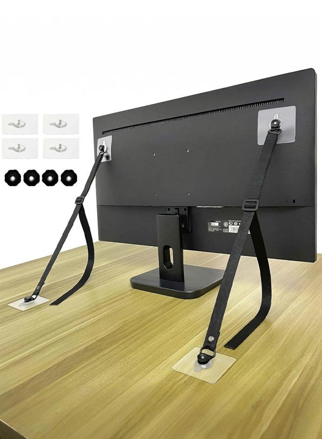 إس كولور أحزمة أمان تلفزيون قابلة للتعديل ، 2 عبوة من أحزمة الأثاث المضادة للتلميح ، أشرطة مرساة الحائط بدون حفر ، مثبتات أثاث لتدقيق الطفل ، الجدار ، الخزانة إلى المراسي الحائط ، الوقوف أو المكتب - Image 1