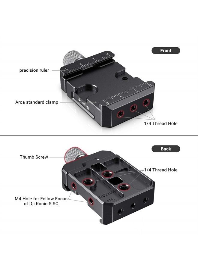 SmallRig DSLR and Mirrorless Quick Release Clamp for Arca-Type Standard for DJI Ronin S/SC, for ZHIYUN Crane Series Weebill S Gimbal - DBC2506 - Image 2