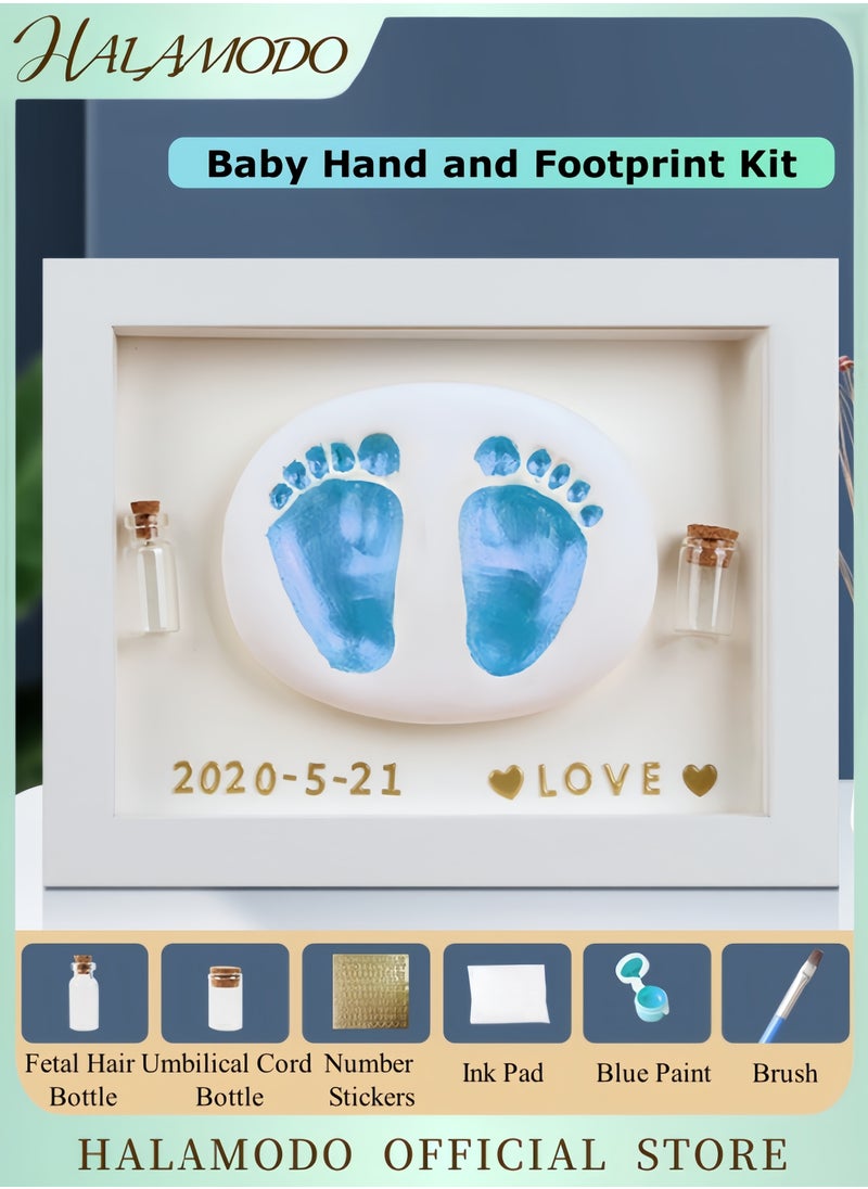 HALAMODO Baby Hand and Footprint Kit Quick Dry Clay Baby Footprint Kit Clay Handprint Keepsake Frame Newborn Nursery Picture Frame Personalized Gifts for Baby Shower, Registry & Mother's Day  - Image 1