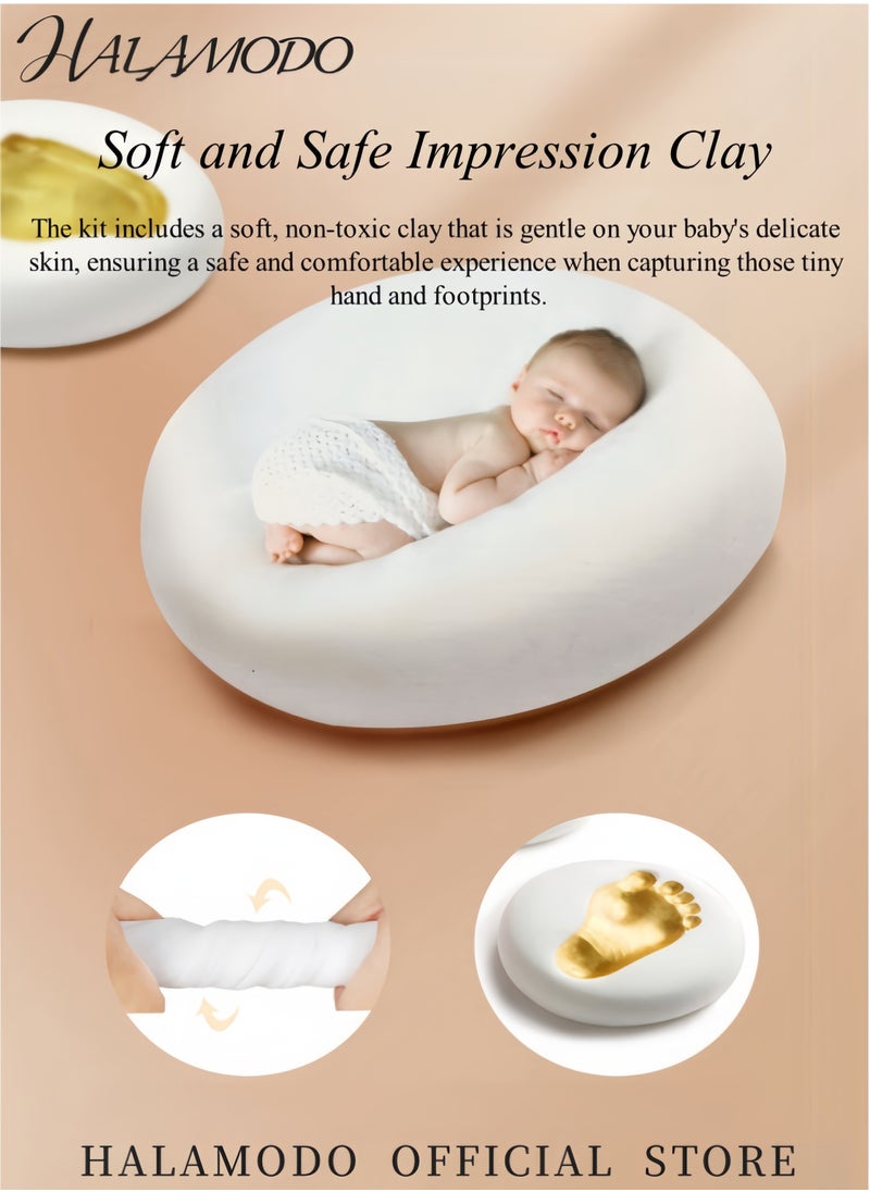 HALAMODO Baby Hand and Footprint Kit Quick Dry Clay Baby Footprint Kit Clay Handprint Keepsake Frame Newborn Nursery Picture Frame Personalized Gifts for Baby Shower, Registry & Mother's Day  - Image 3