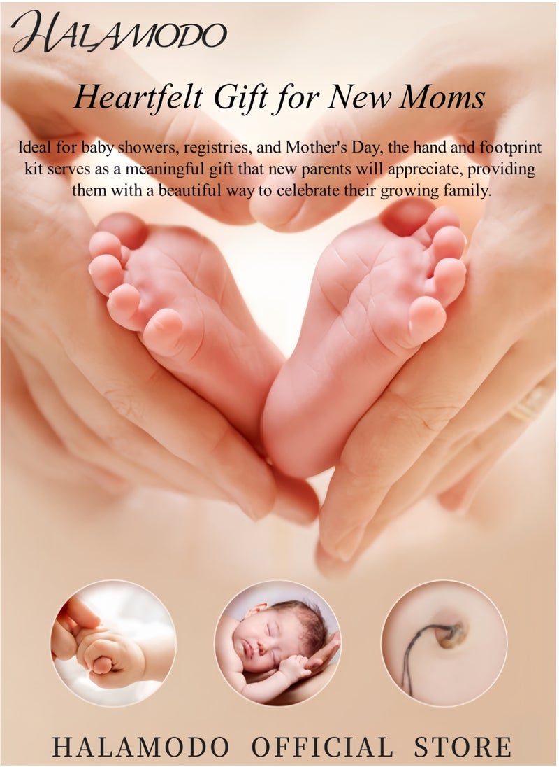 HALAMODO Baby Hand and Footprint Kit Quick Dry Clay Baby Footprint Kit Clay Handprint Keepsake Frame Newborn Nursery Picture Frame Personalized Gifts for Baby Shower, Registry & Mother's Day  - Image 2